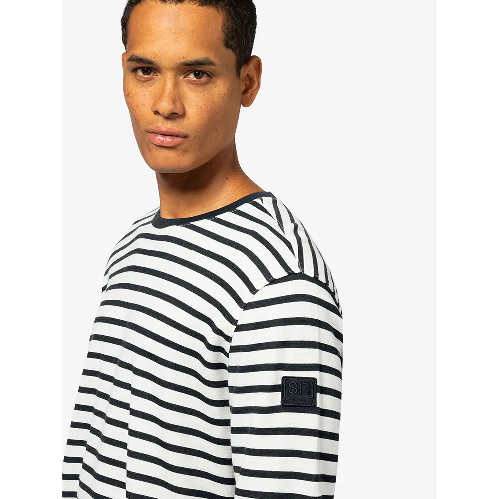 super.natural Solution Stripe Bio Tröja, Fresh white / navy stripe super.natural Solution Stripe Bio Tröja, Fresh white / navy stripe