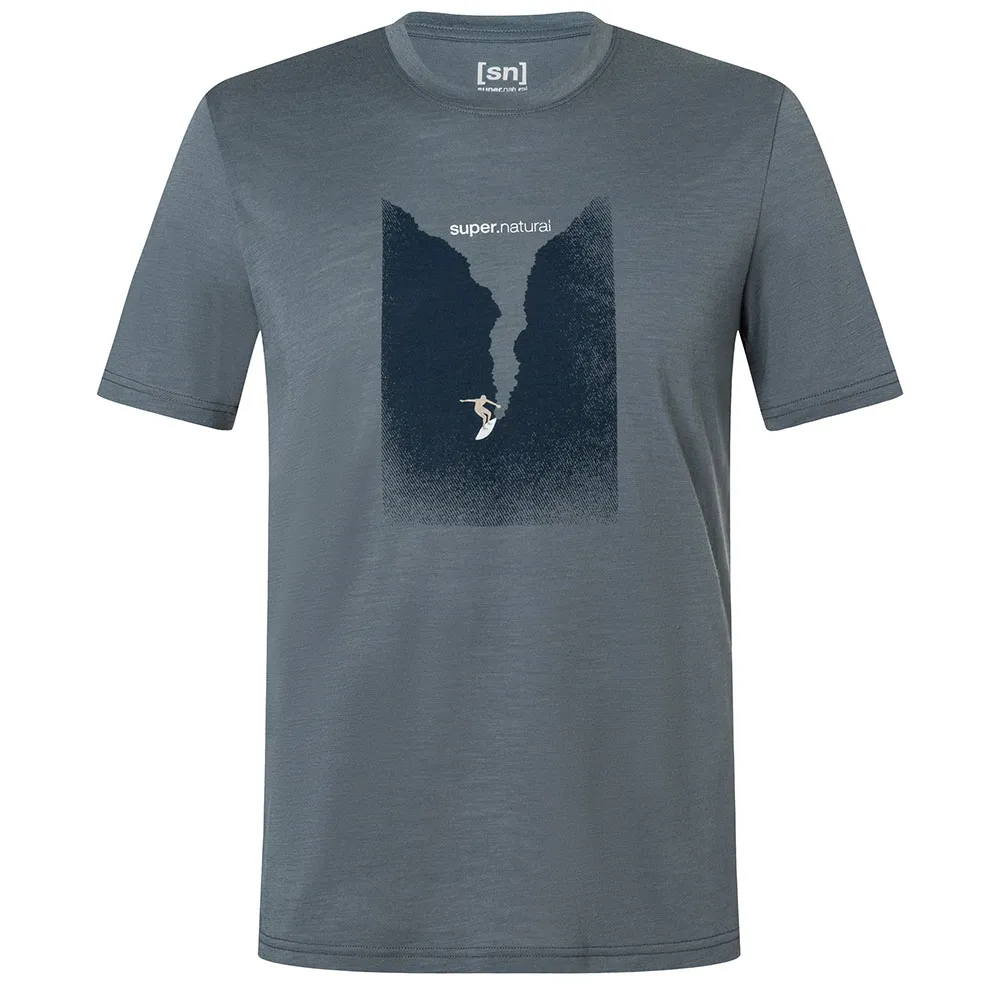super.natural The Wave T-shirt Med Korta ärmar, Turbulence blue / various super.natural The Wave T-shirt Med Korta ärmar, Turbulence blue / various