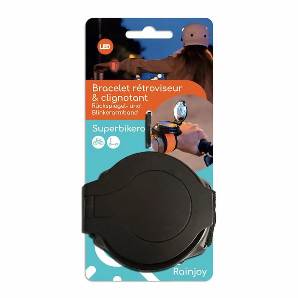 SuperB Enkelt Cykelarmband Med Backspegel Och Blinkers, Orange, One Size SuperB Enkelt Cykelarmband Med Backspegel Och Blinkers, Orange, One Size