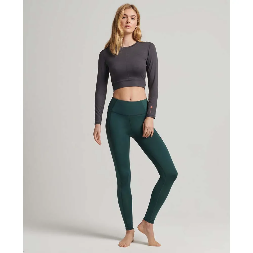 Superdry Flex Wrap T-shirt Med Lång ärm female, Dark charcoal Superdry Flex Wrap T-shirt Med Lång ärm female, Dark charcoal