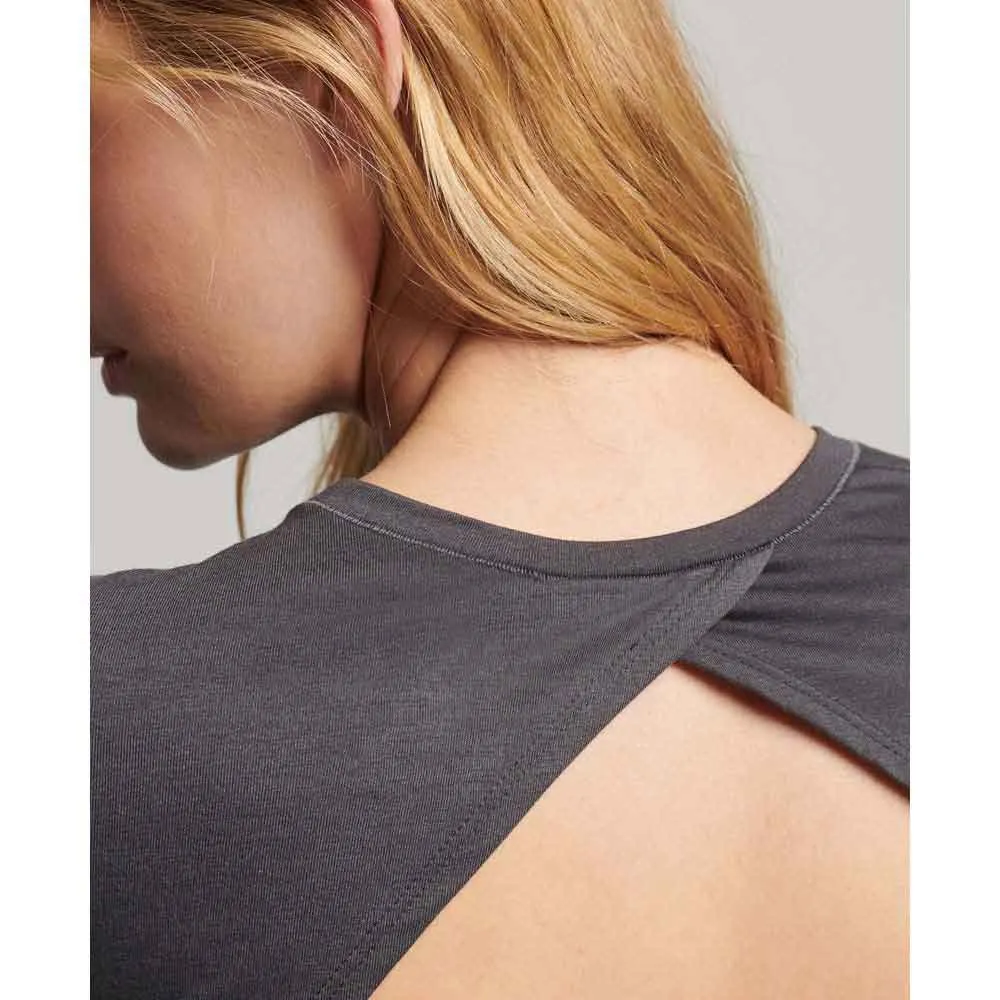 Superdry Flex Wrap T-shirt Med Lång ärm female, Dark charcoal Superdry Flex Wrap T-shirt Med Lång ärm female, Dark charcoal