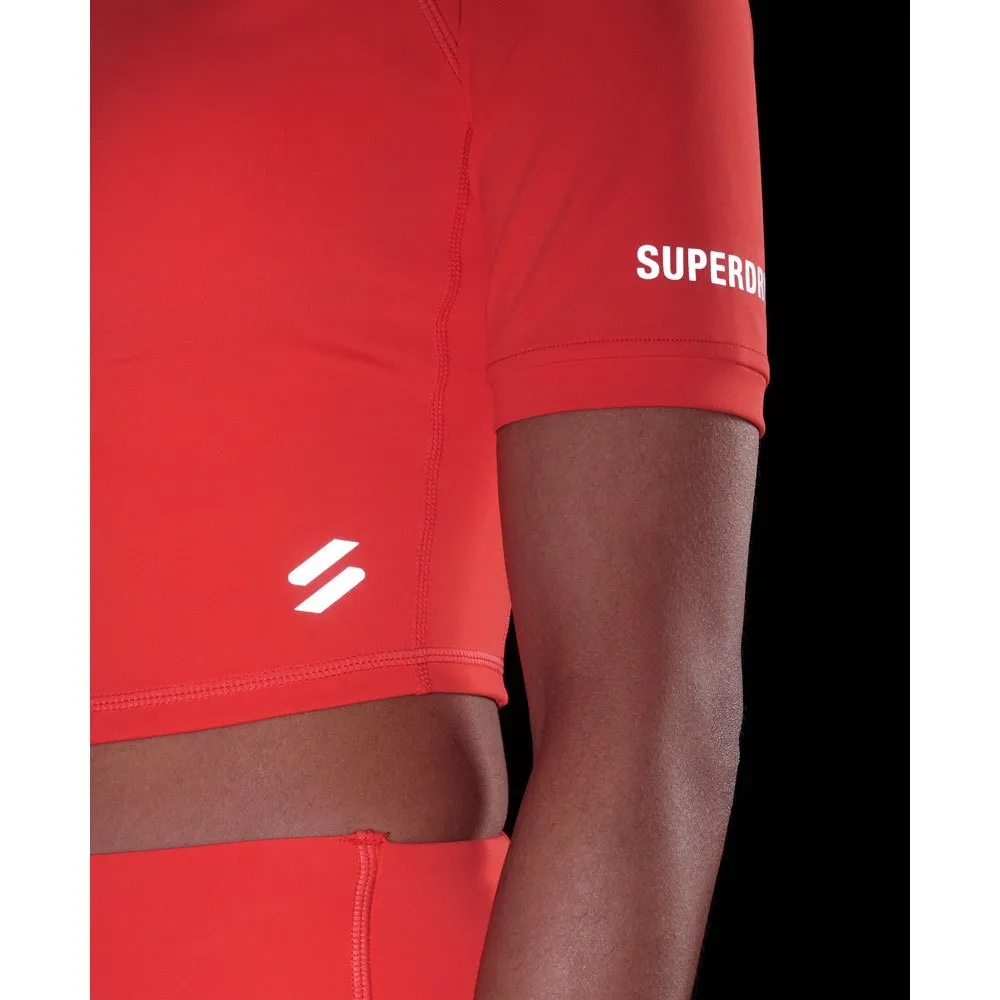 Superdry Run 3/4 Tight Crop T-shirt Med Korta ärmar female