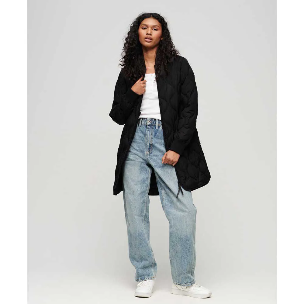 Superdry Studios Long Liner Fleece Refurbished, Black
