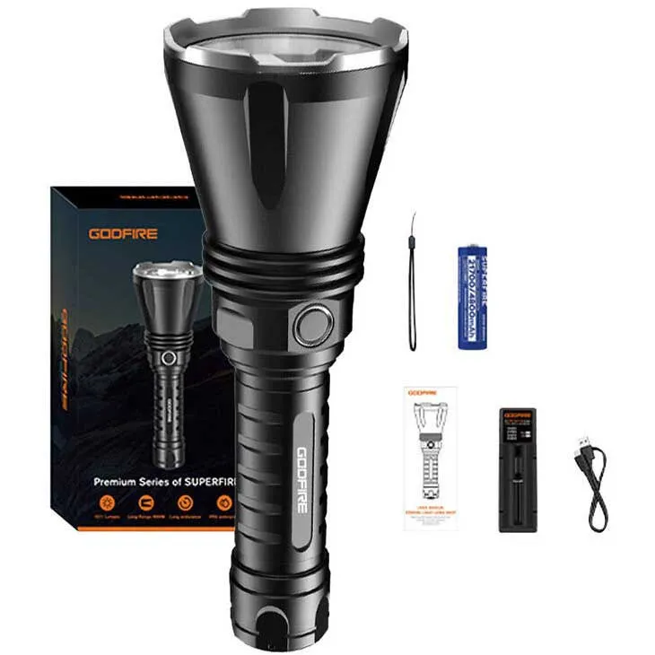 Superfire Godfire Tf01 Ficklampa, Black, One Size