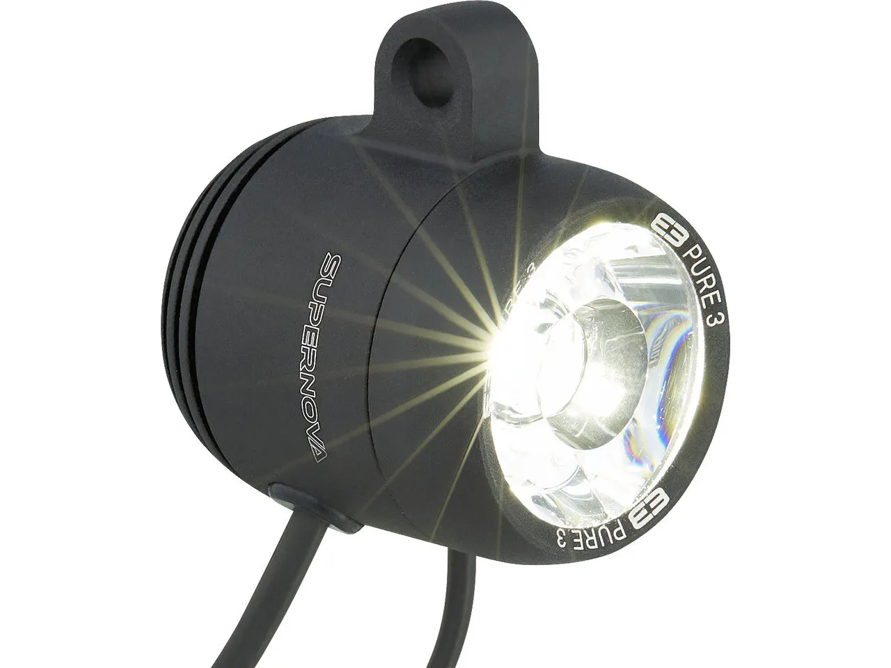Supernova E3 Pure 3 Upside-Down LED Frontlicht mit StVZO-Zulassung, Black, 205 Lumens