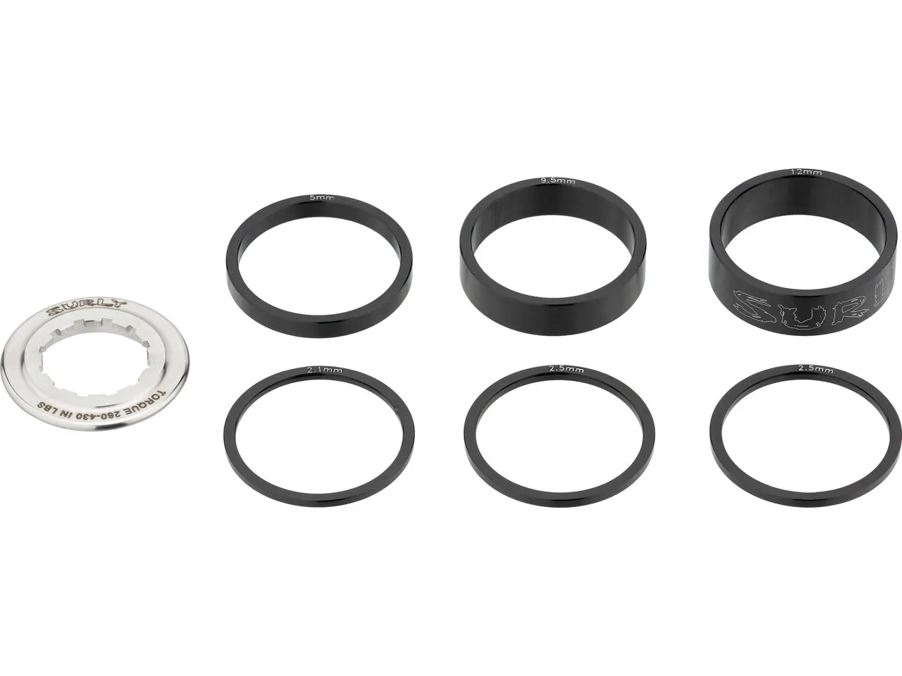 Surly SingleSpeed Spacer Kit, Black / silver, One Size