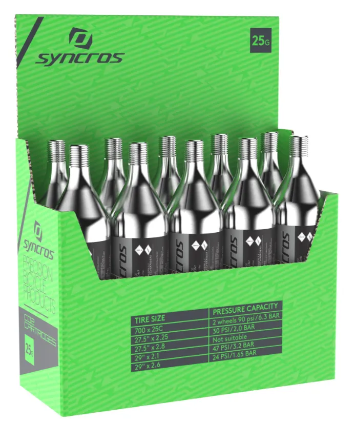Syncros kolsyrepatroner 25 gram, 10-pack Syncros kolsyrepatroner 25 gram, 10-pack