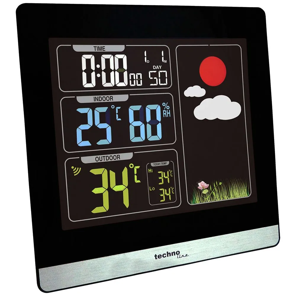 Technoline Ws 6448 Väderstation, Black, One Size, EU Plug 220V