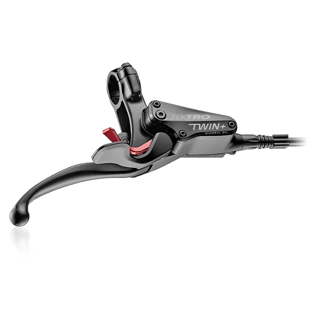Tektro Auriga Twin+ Vänster Bromshandtag, Black / red, One Size