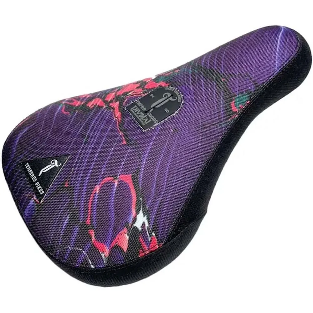 Tempered Marble Fat Cykelsadel, Purple / pink, One Size