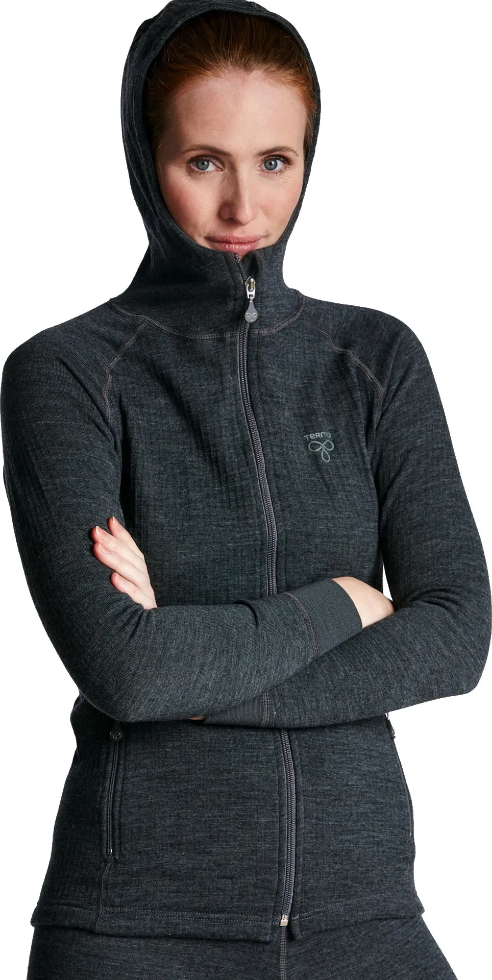 Termo Women's Full-Zip Hoodie, Grey Melange Termo Women's Full-Zip Hoodie, Grey Melange