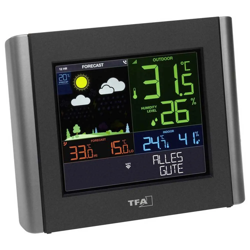 Tfa Dostmann 35.8000.01 Väderstationsdisplay, Grey, One Size, EU Plug 220V