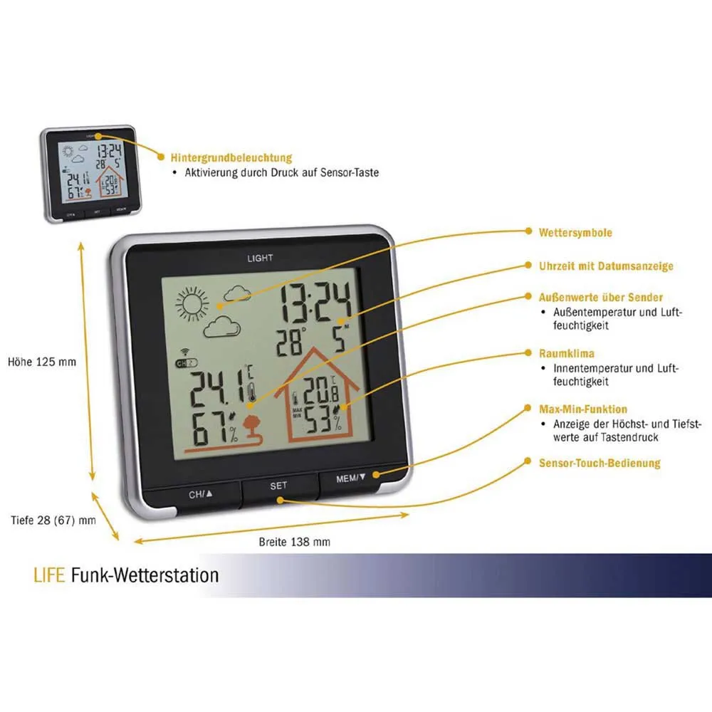 Tfa Dostmann Tfa 35.1153.01 Life Väderstation, Black, One Size
