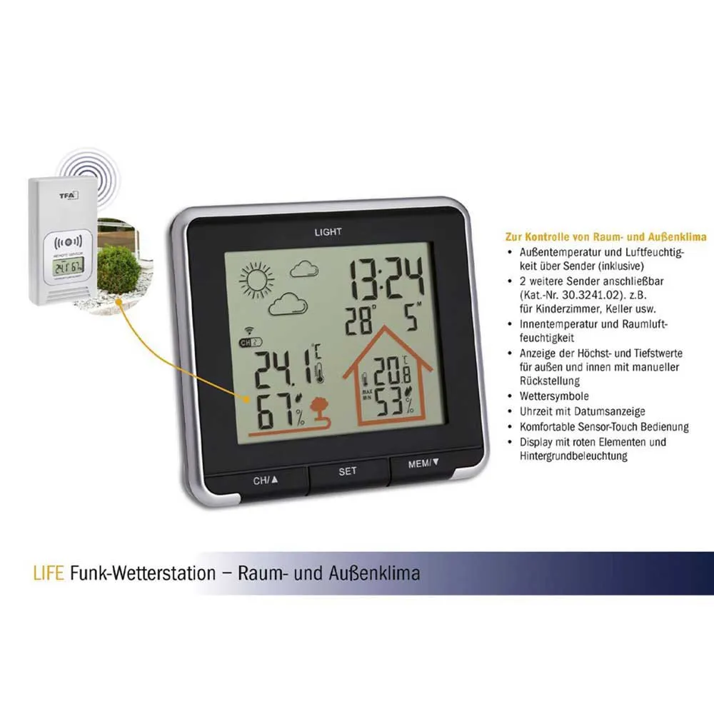 Tfa Dostmann Tfa 35.1153.01 Life Väderstation, Black, One Size