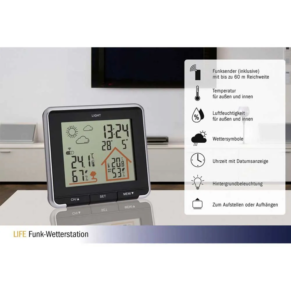 Tfa Dostmann Tfa 35.1153.01 Life Väderstation, Black, One Size