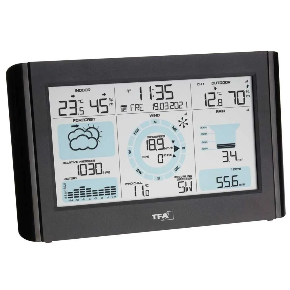 Tfa Dostmann Tfa 35.1161.01 Väderstation, Black, One Size