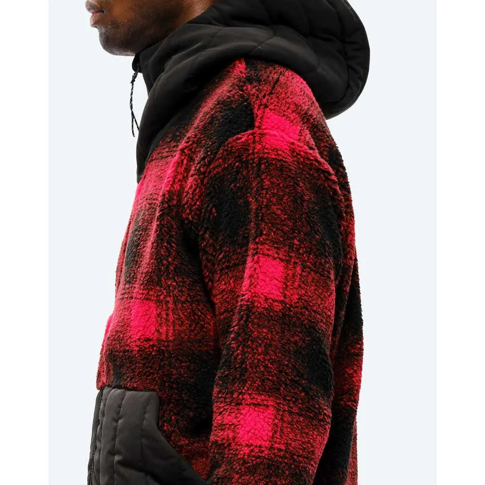 The Mountain Studio Rocky Mountain Check Fleecejacka Med Dragkedja, High risk red