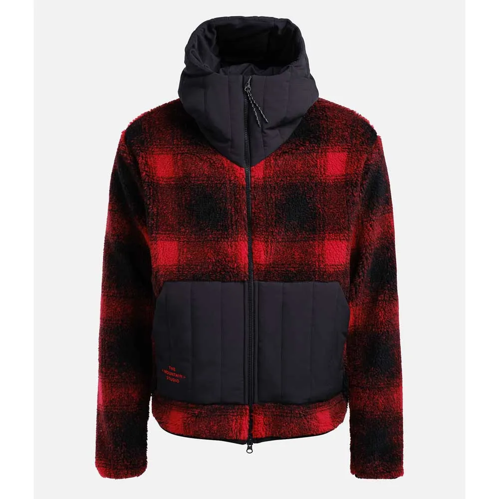 The Mountain Studio Rocky Mountain Check Fleecejacka Med Dragkedja, High risk red