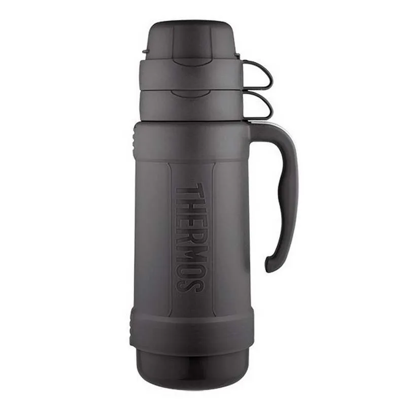 Thermos Termosflaska I Glas Med Två Koppar 1l, Black, One Size