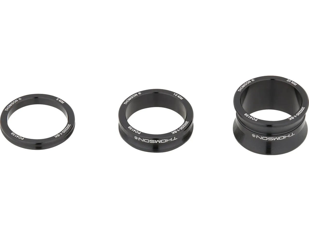 Thomson Spacer Kit, Black, 5 x 10 x 20mm