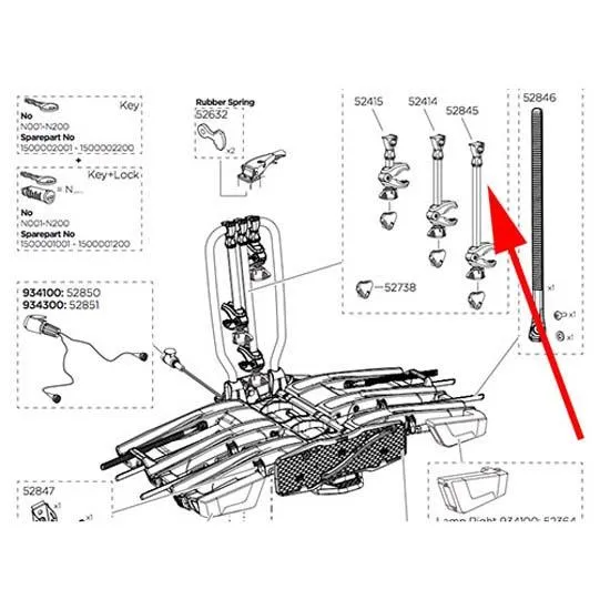 Thule Easyfold Xt 934 Bike Arm 52845 Reservdel, Black, One Size