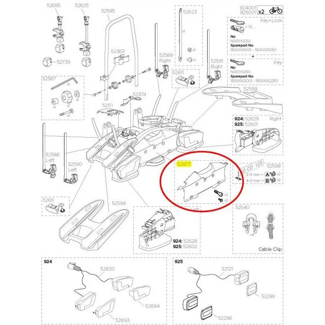 Thule License Plate Support Velocompact Reservdel, Black, One Size Thule License Plate Support Velocompact Reservdel, Black, One Size