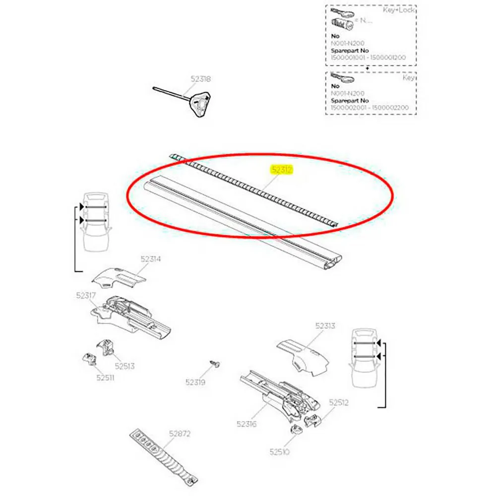 Thule Rubber Wingbar Edge Reservdel, Black, 980mm Thule Rubber Wingbar Edge Reservdel, Black, 980mm