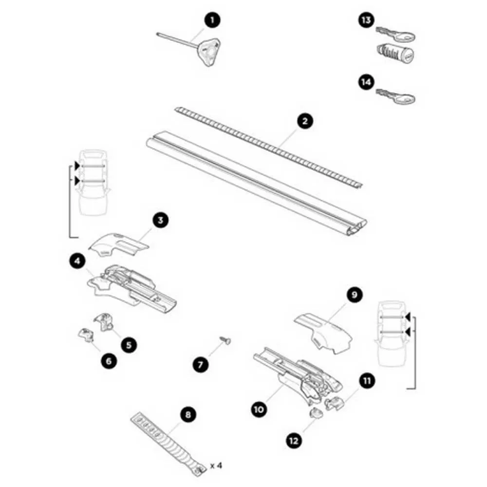 Thule Windbar Edge 9585 Left Terminal Reservdel, Black, One Size