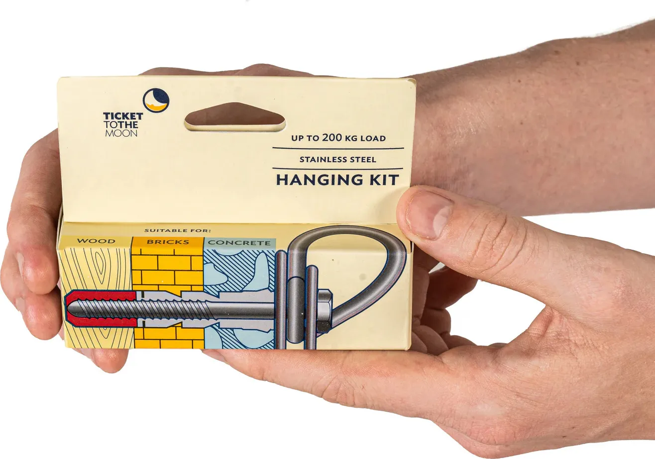 Ticket To The Moon Hammock Anchors Pair Of Hangers For Concrete Walls Aluminium, No color, One Size