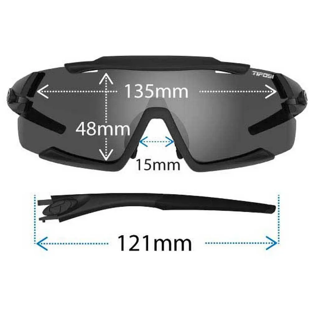 Tifosi Aethon Interchangeable Solglasögon, Matte black, Smoke/CAT3 + AC Red/CAT2 + Clear/CAT0