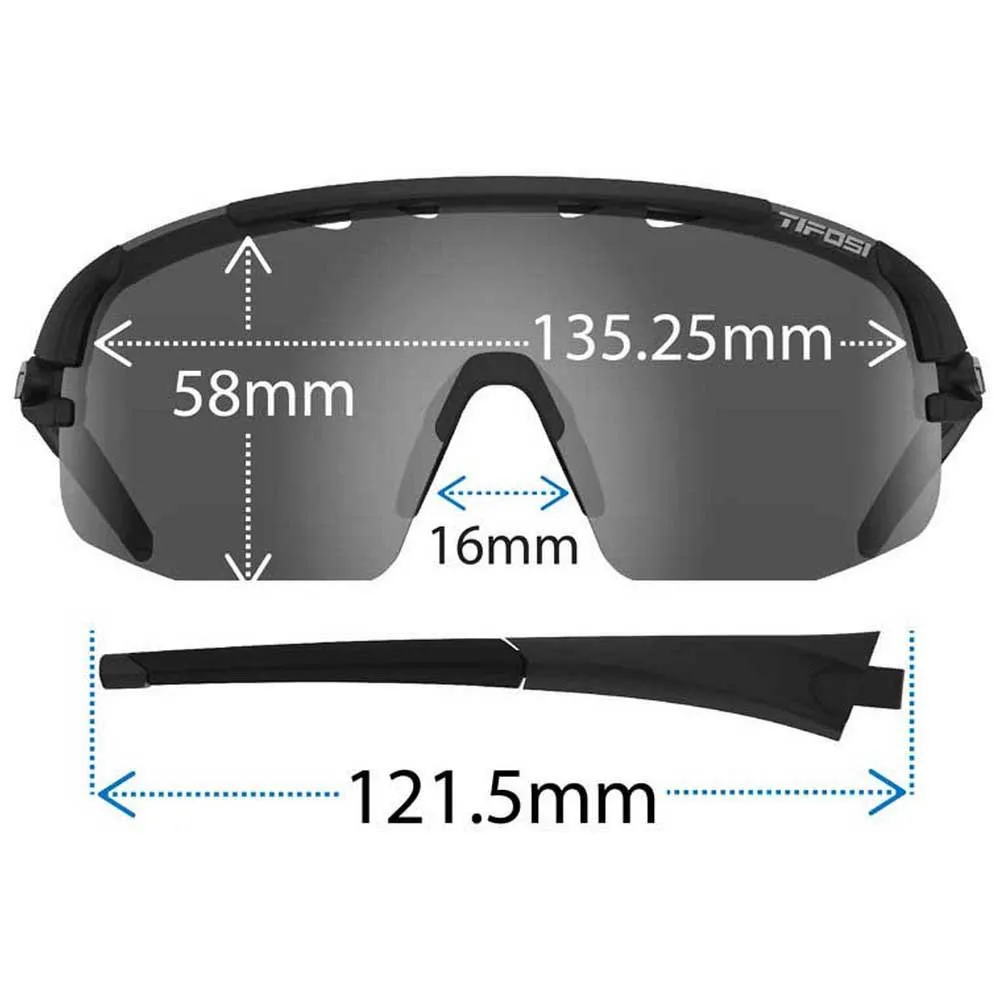 Tifosi Sledge Lite Interchangeable Solglasögon, Matte black, Smoke/CAT3 + AC Red/CAT2 + Clear/CAT0