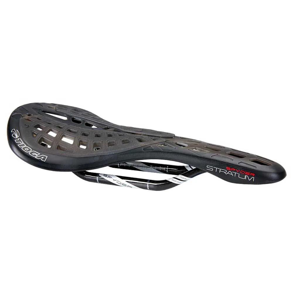 Tioga Spyder Stratum Carbon Cykelsadel, Black / black smoke, 135mm