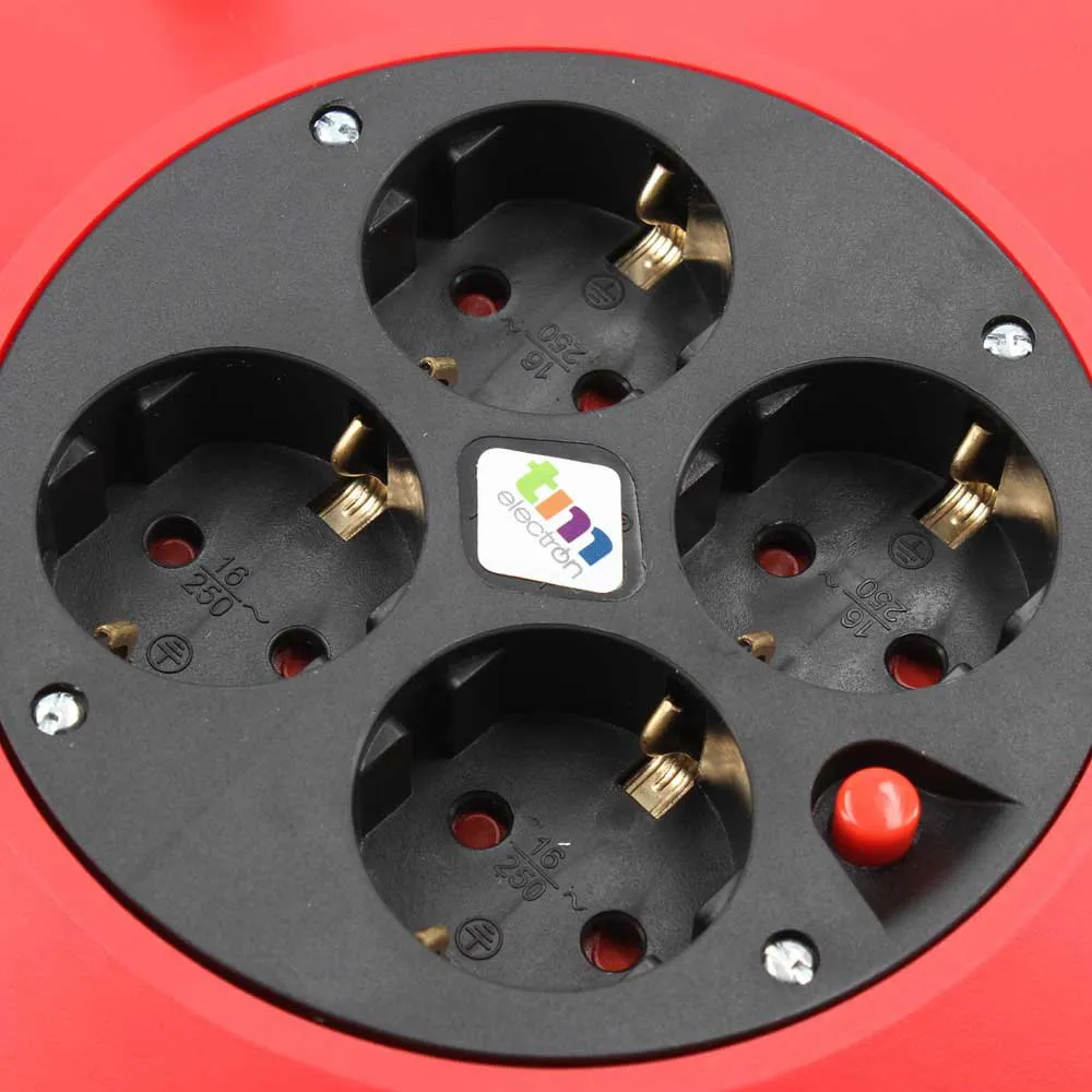 Tm Electron Tmuad215 4 Outlets 15 M Kabeltrumma, Red, One Size Tm Electron Tmuad215 4 Outlets 15 M Kabeltrumma, Red, One Size