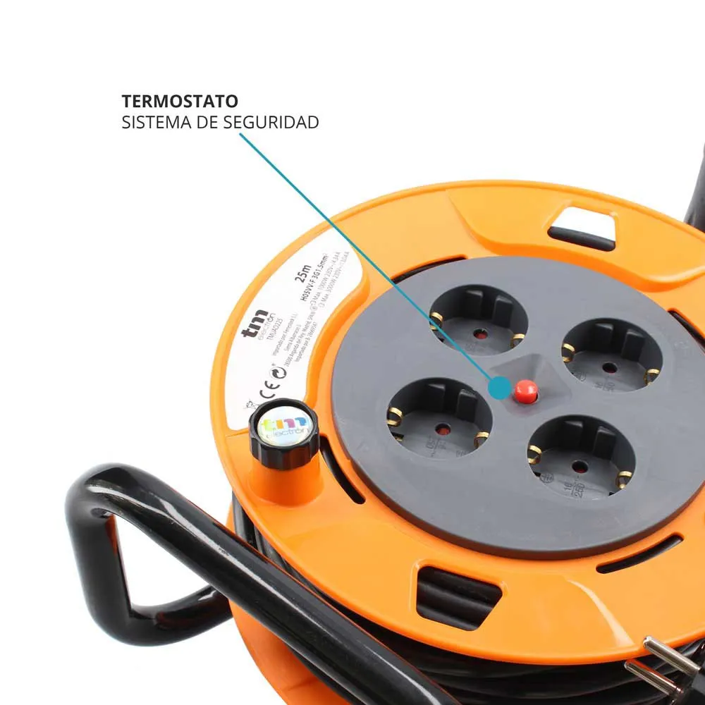 Tm Electron Tmuad225 4 Outlets 25 M Kabeltrumma, Orange, One Size Tm Electron Tmuad225 4 Outlets 25 M Kabeltrumma, Orange, One Size