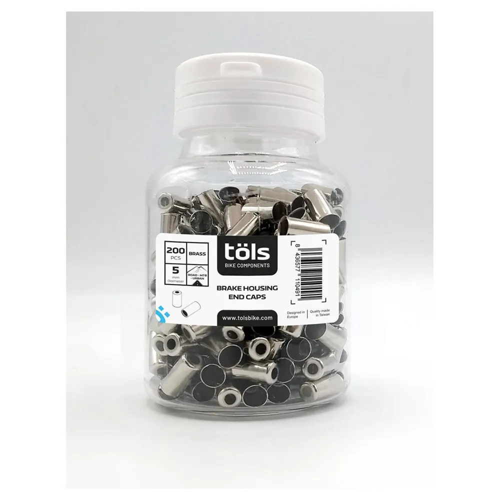Töls Bromsvajerhylsa För Cykel 200 Enheter, Silver, 5mm