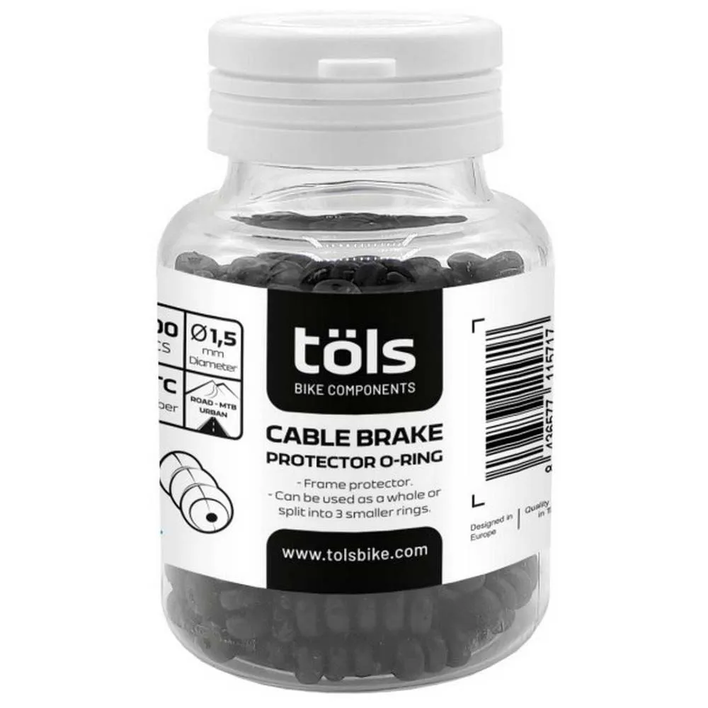 Töls Protector O-ring 1.5 Mm Bromskabel 200 Enheter, Black, One Size