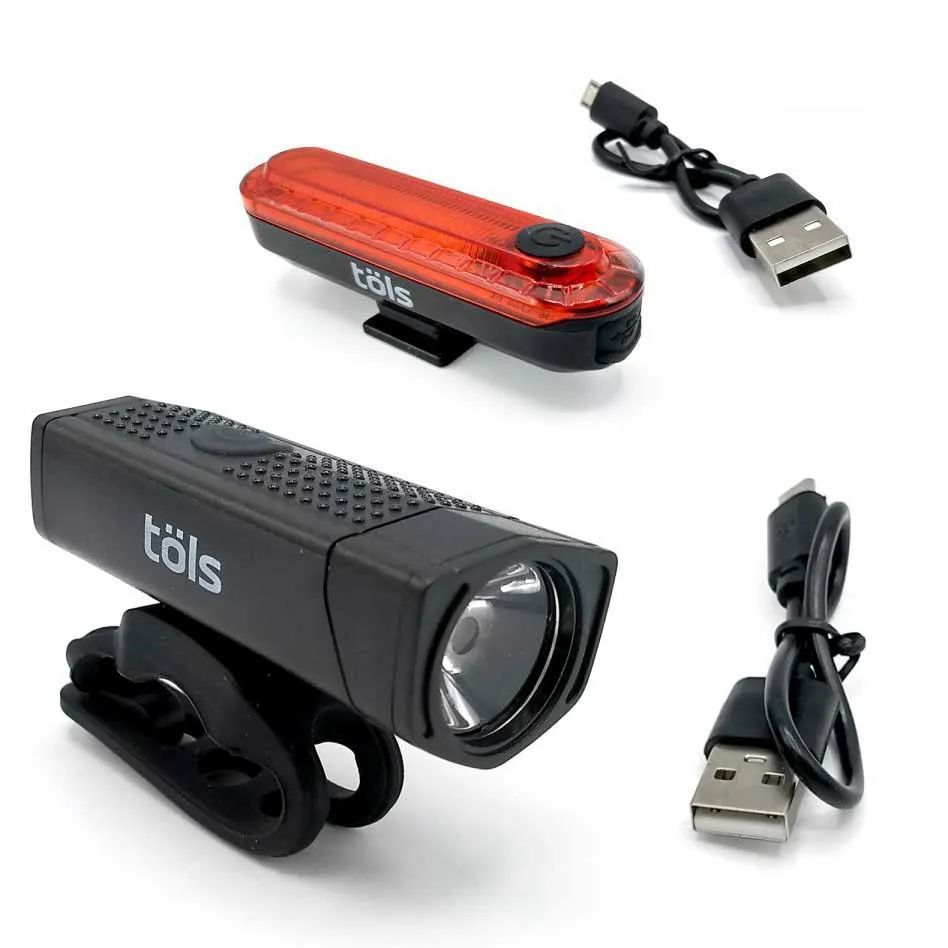 Töls Usb Cykellampset, Black, 350 Lumens / 10 Lumens