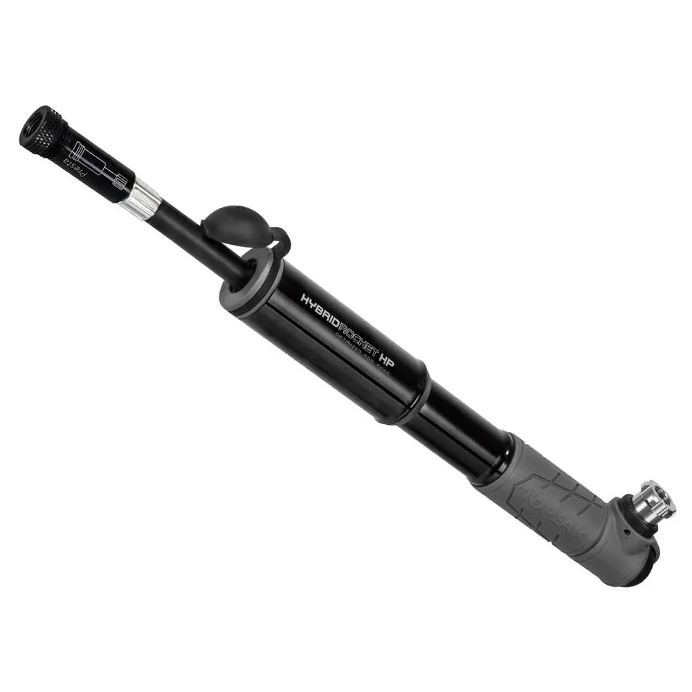 Topeak Hybrid Rocket Hp With 16g Threaded Co2 Cartridge Mini Pump, Black / grey, 160psi Topeak Hybrid Rocket Hp With 16g Threaded Co2 Cartridge Mini Pump, Black / grey, 160psi