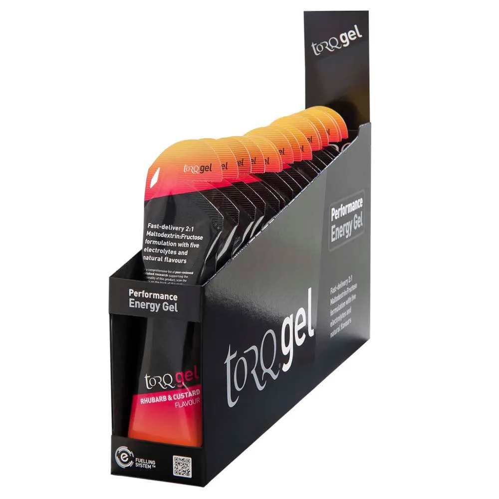 Torq Låda Med Energigeler Rabarber Och Vaniljsås 45g 15 Enheter, Black, One Size