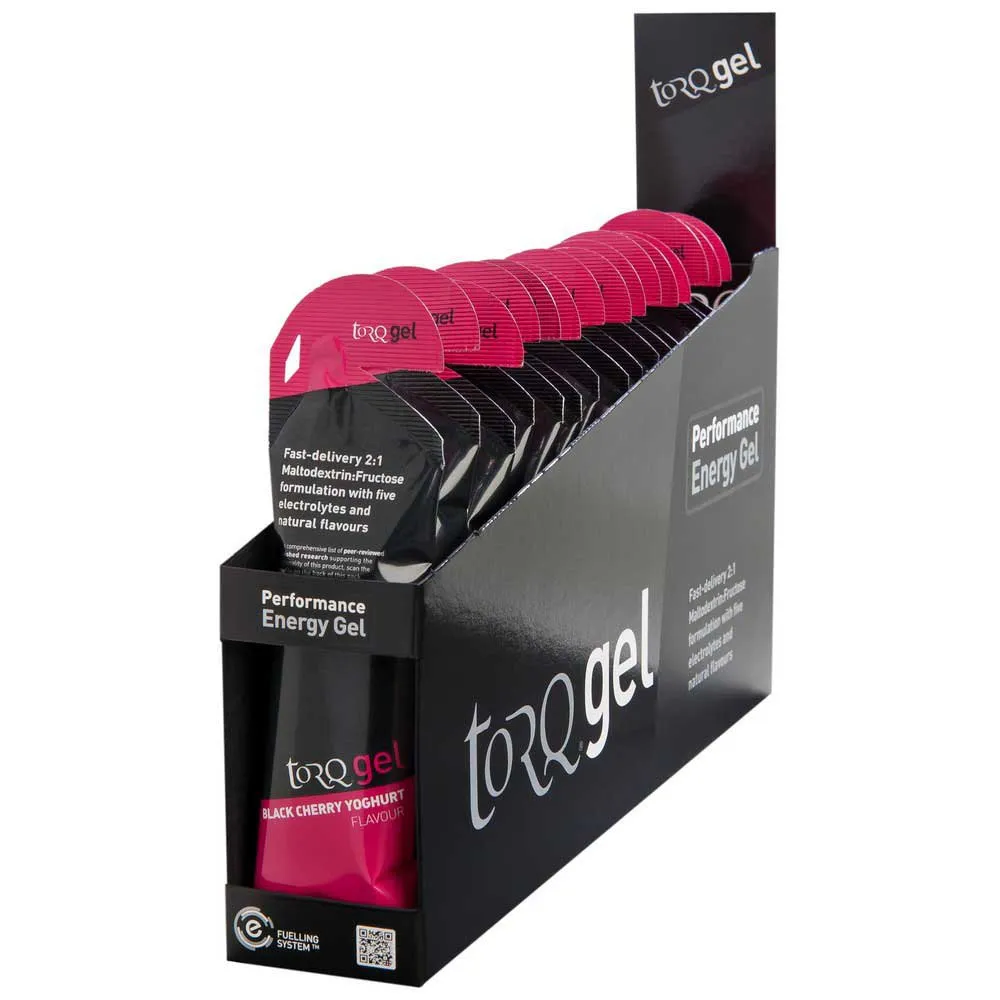 Torq Låda Med Energigeler Svart Körsbärsyoghurt 45g 15 Enheter, One size Torq Låda Med Energigeler Svart Körsbärsyoghurt 45g 15 Enheter, One size
