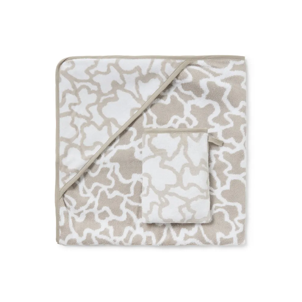 Tous Rysk Handduk Och Vante, Grey, One Size