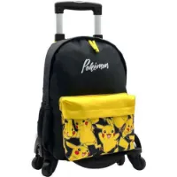 Toybags Pikachu Pokémon Anpassningsbar Amerikansk Dubbel Ryggsäck Med Trolley 42x31x13.5 Cm