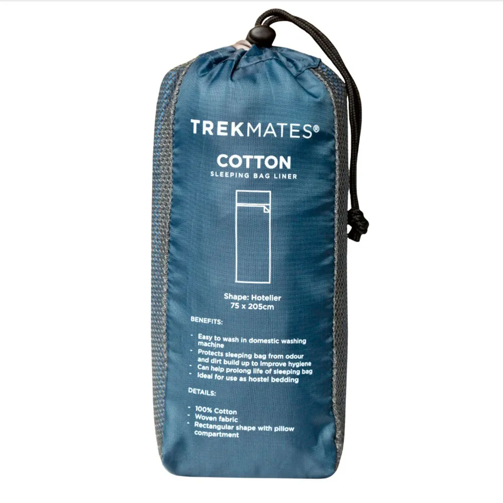 Trekmates Cotton Hotelier Sovsäckslakan, Blue