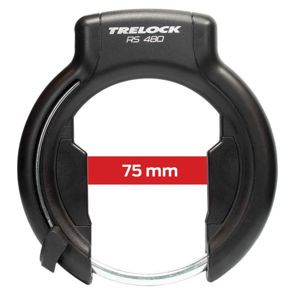 Trelock Rs 480 Xl 75 Mm Cykelramlås, Black, One Size