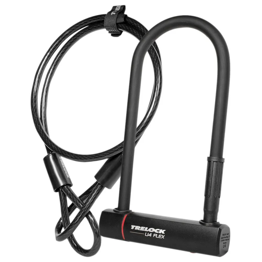 Trelock U4 Flex Bygellås, Black, 230 x 102 x 14mm