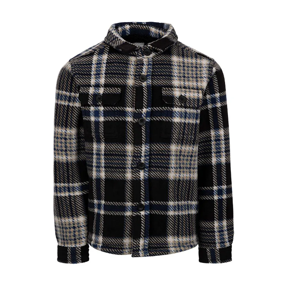 Trespass Checkley Kids Skjorta Med Långa ärmar, Black check, 24MON-3Y