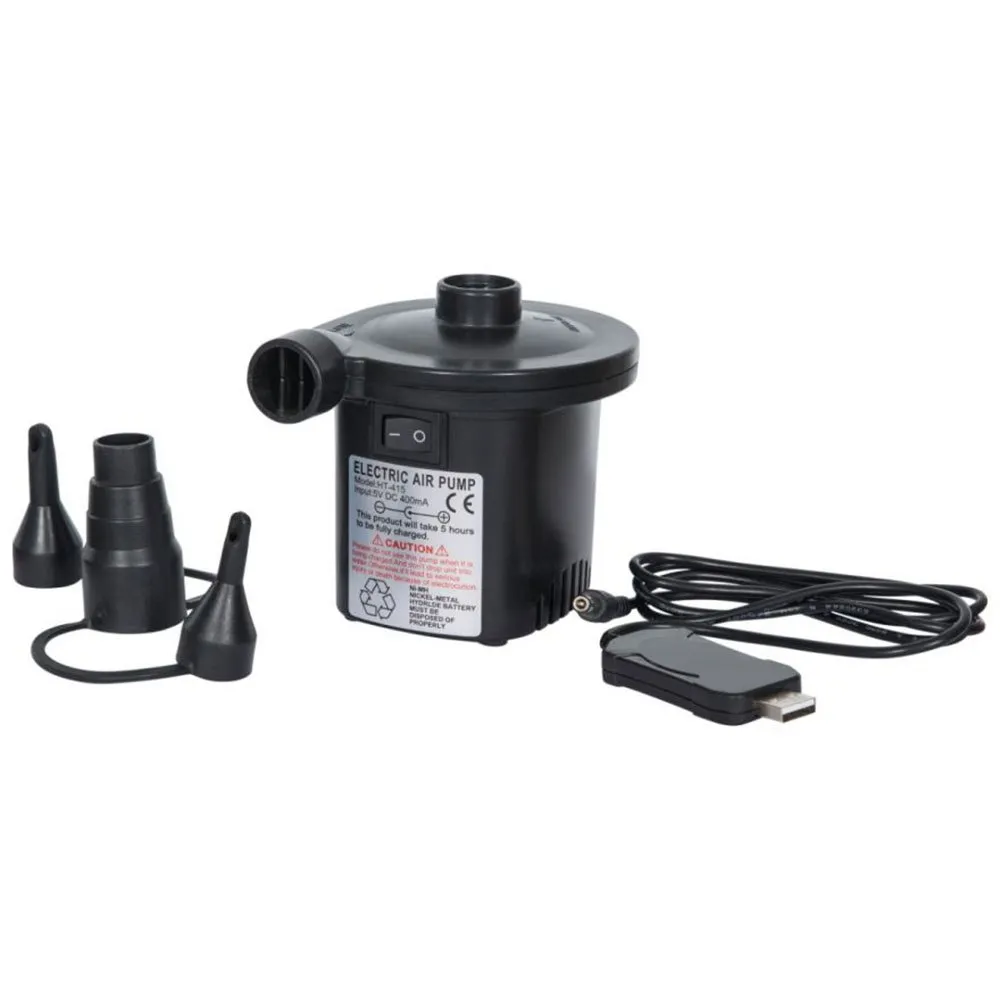 Trespass Cyclone Cordless Usb Elektrisk Luftpump, Black