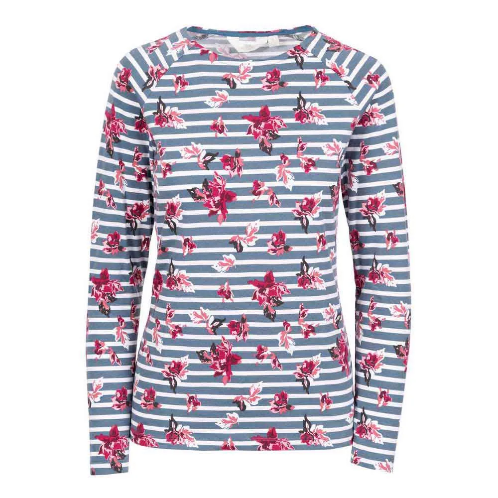 Trespass Dellini T-shirt Med Lång ärm, Pewter floral stripe
