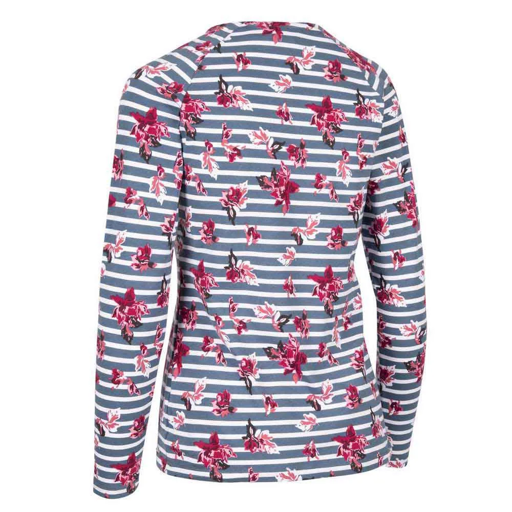 Trespass Dellini T-shirt Med Lång ärm, Pewter floral stripe