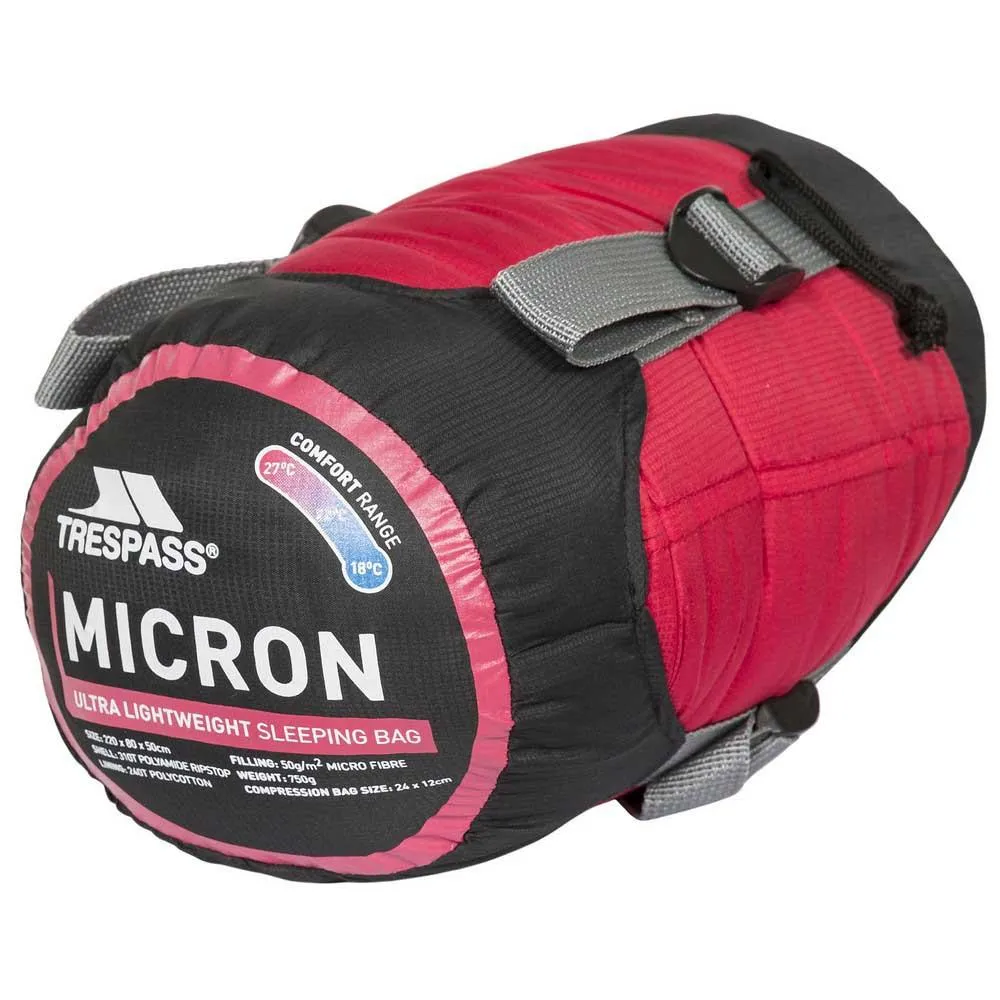 Trespass Micron Sovsäck, Red, Right Zipper Trespass Micron Sovsäck, Red, Right Zipper